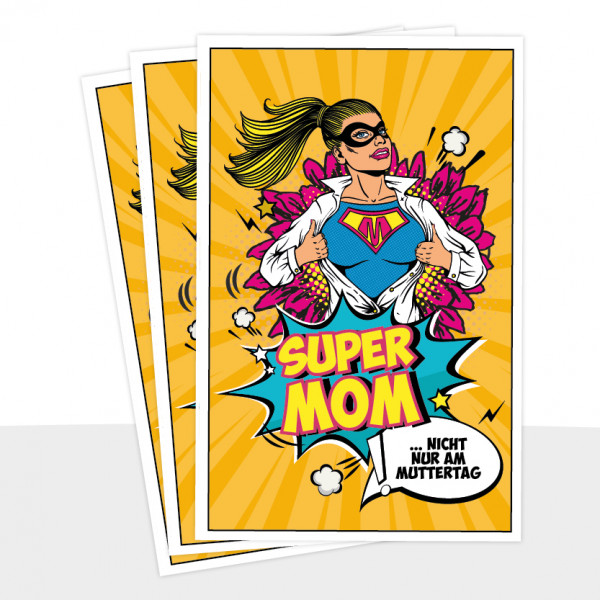 100er Set Postkarte - Super MOM VE 100 St.