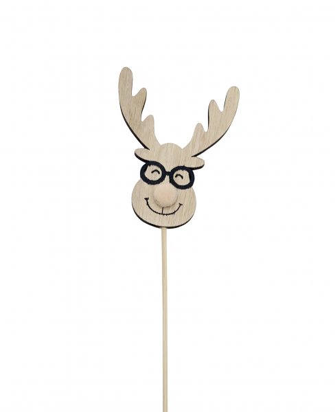 Stecker Hirsch mit Brille 8 cm VE 12 St