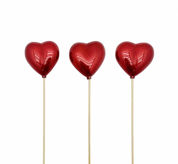 Stecker Herz 3-farbig sortiert Ø 5 cm VE 24 St