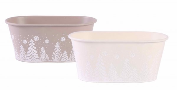 Metall-Jardiniere Bäumen 2-farbig sortiert 37 cm