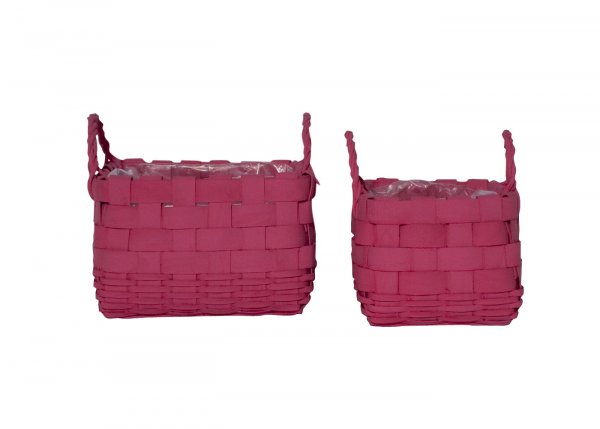 Holzspan-Korb quadratisch mit 2 Griffen 17/24 cm 2er Set