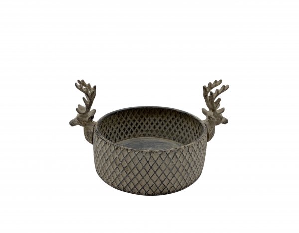 Metallschale mit Rentierkopf Ø 25 cm