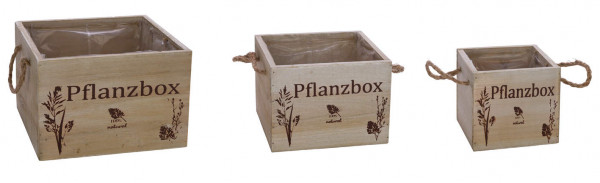 Pflanzbox eckig mit Griffen 22 cm 3er Set