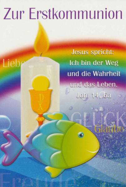 Karte Kommunion 8-fach sortiert 17 cm VE 20 St