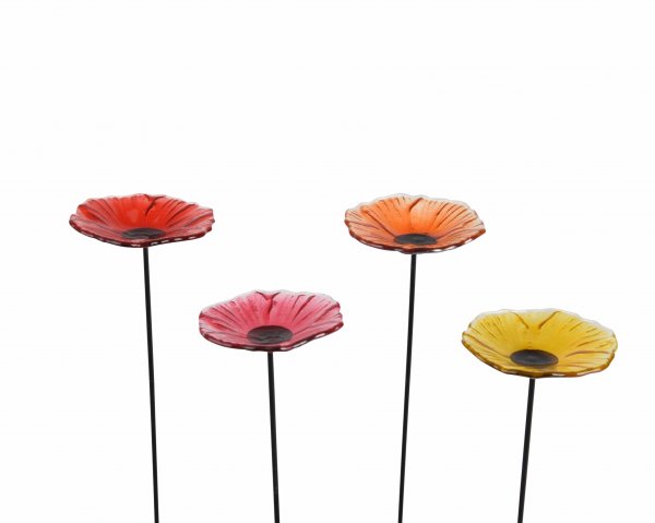 Gartenstecker Mohnblüte 4-farbig sortiert Ø 8 cm