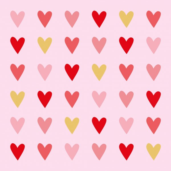 Serviette Rosa Herzen 33 cm VE 20 St